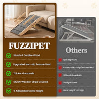 Small Dog Ramp for Bed Couch, Pet Ramp for Small Old Dogs Cats with 5 Adjustable Heights from 7.09" to 12.60", Portable Non-Slip Dog Ramp for High Bed, Couch, Hold up to 100 LBS