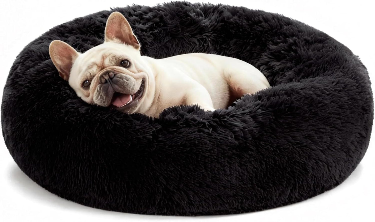 Love's cabin Calming Cat Bed for Indoor Cats - Black / 20"