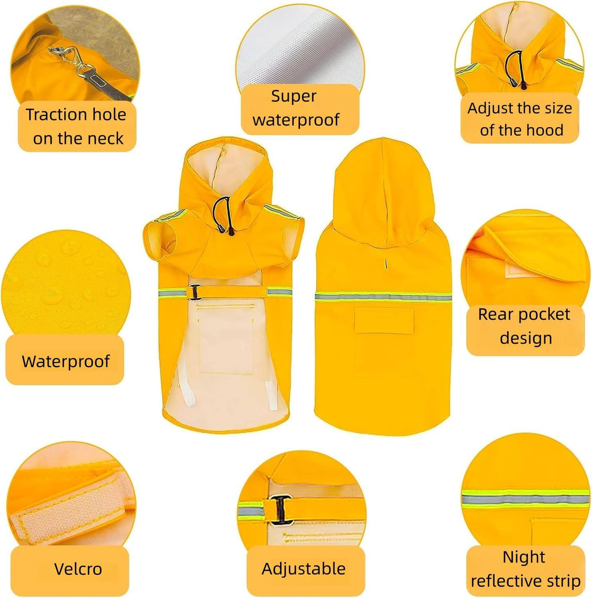 Reflective Strip Dog Raincoat, Ultra - XL - image 3