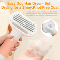 3-in-1 Pet Hair Dryer & Slicker Brush for Dogs & Cats, Portable - pink - image 2