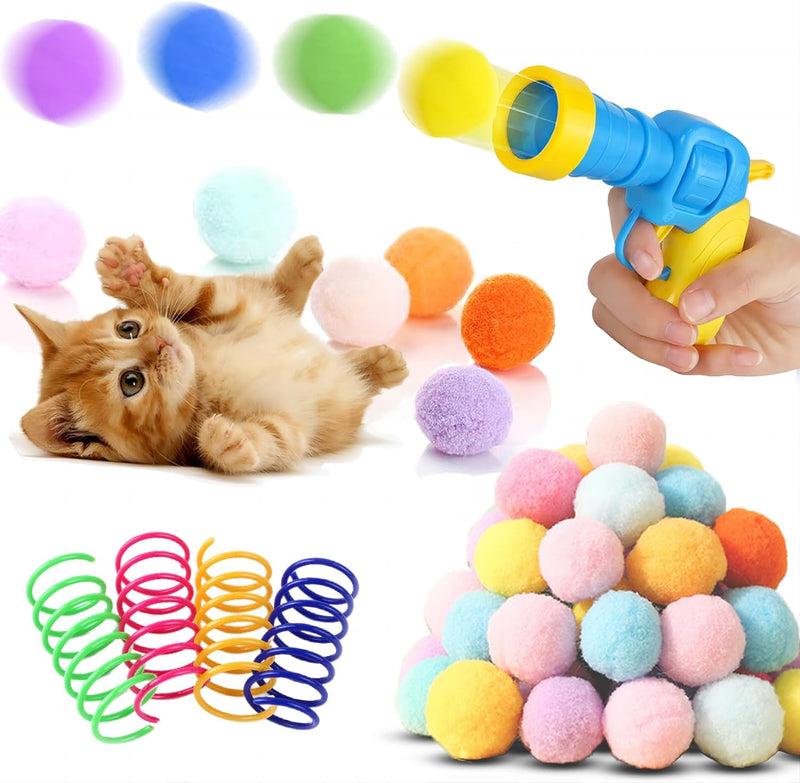 Low Noise Interactive Cat Ball Launcher Gun