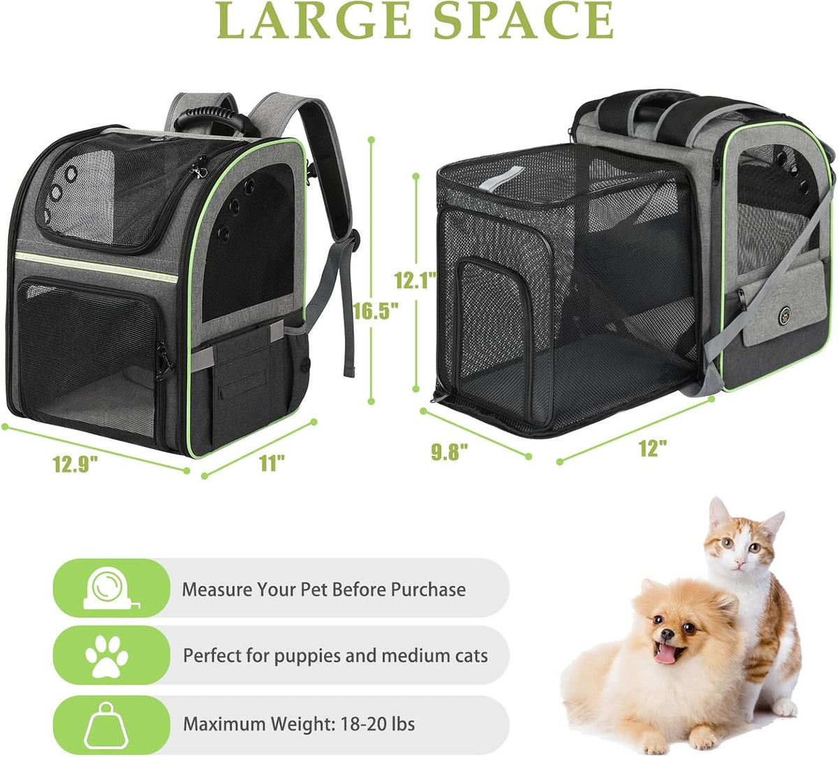 Cat Carrier Backpack, Large Cat Backpack Carrier Soft - image 2