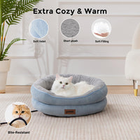 ZOMISlA Heated Cat Bed for Indoor Cats - 21 x 21 x 8 in / Blue - image 4