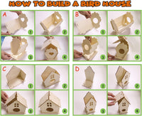 hapray 4 Pack Bird House Craft Kit - 4 Pack - image 4
