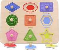 Aile Toddler Wooden Preschool Learning Shape Peg Puzzle Board Toys – Fun for Kids & Family - Shape Puzzle - image 3