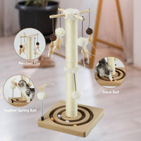 PEEKAB Cat Scratching Post Sisal Scratch Posts for Indoor Kittens - 25 inches Double Orbit - image 2