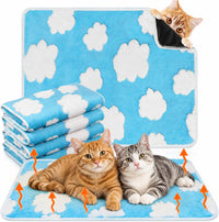 4 Pack Self Heating Cat Pad Self Warming Dog Mat, Heart - Clouds / 16 x 20 Inches