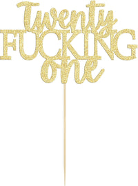Gyufise black glitter 21st birthday cake topper on a food-grade pick - view 8