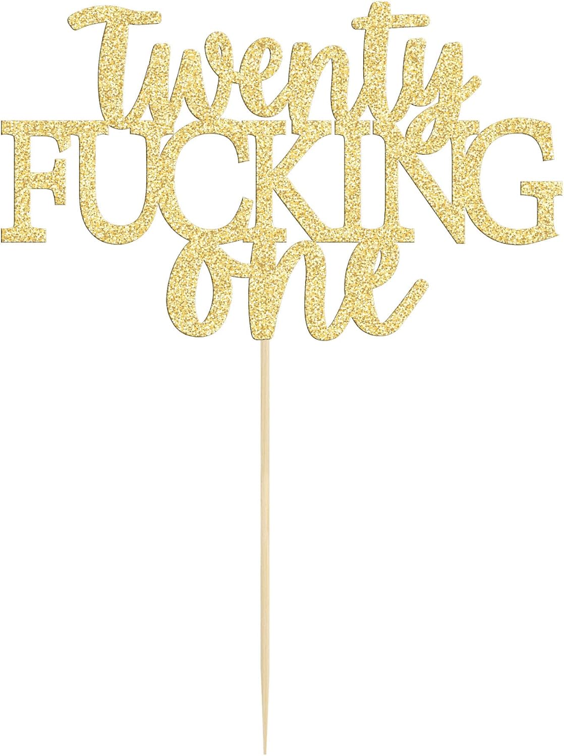 Gyufise black glitter 21st birthday cake topper on a food-grade pick - view 8