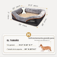 Medium Memory Foam Dog Bed Orthopedic Dog Bed & Sofa with Removable - Medium-31.5"x22" - image 2