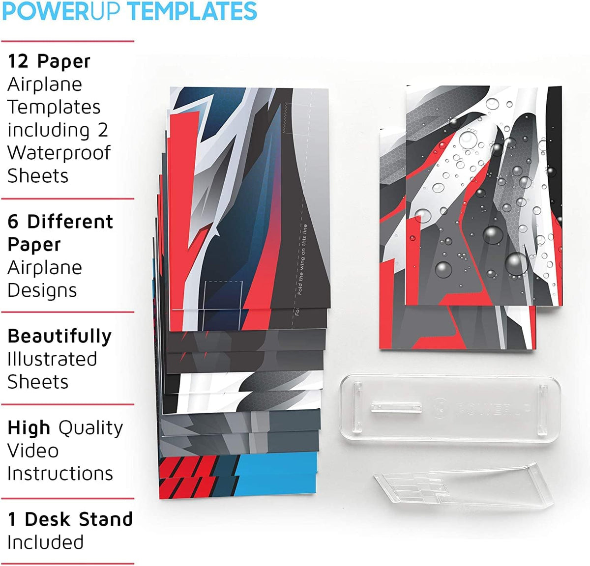 12 Color Paper Airplane Templates for POWERUP 4.0 2.0 Paper Plane - letter/a4 (Pack of 2) - image 3