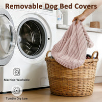 FURTIME Dog Beds Large Sized Dog, Washable Dog Bed for Crate - Pink / L(35"x23"x4") - image 3