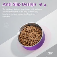 Dog Bowl, Stainless Steel Food and Water Bowl - 64 oz / Purple - image 4