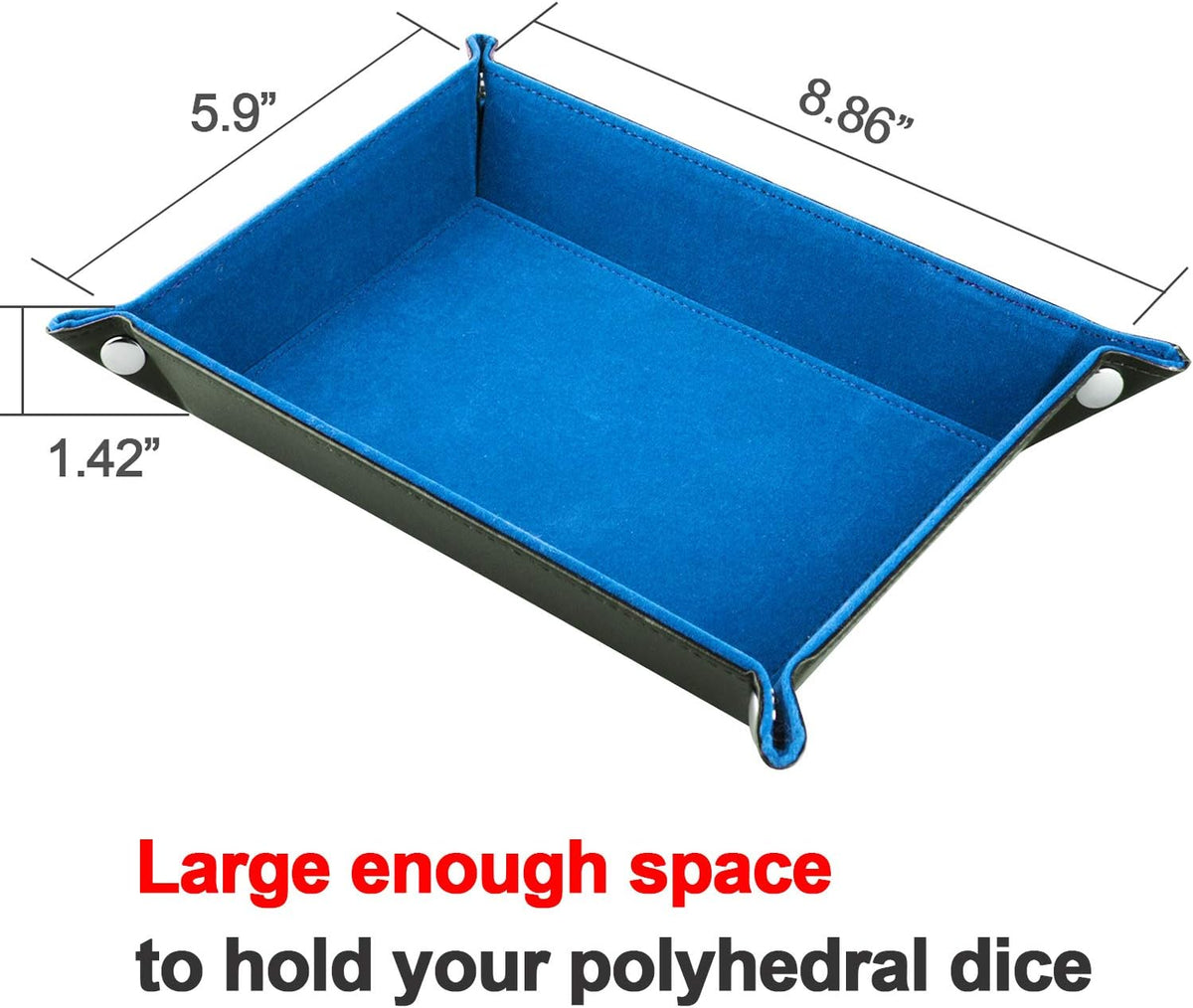 SIQUK Double Sided Dice Tray Folding Rectangle Dice Holder – Fun for Kids & Family - Sky Blue - image 3