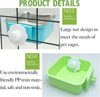 2PCS Stainless Steel Dog Bowls Set Removable Puppy Food and Water - 2 PCS / Small Square (Blue, Green) - image 3
