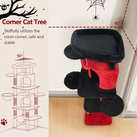 Globlazer Corner Stable Cat Tree Tower with Scratching Post, C51 - 66inch / Red Black - image 2