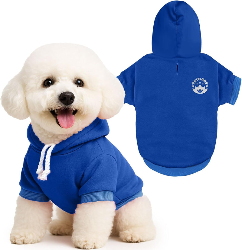 Dog Hoodie Sweaters for Small Medium Dogs Cats Cute Soft Warm Fleece - Navy / 2XL(Suggest 21-28 lbs)