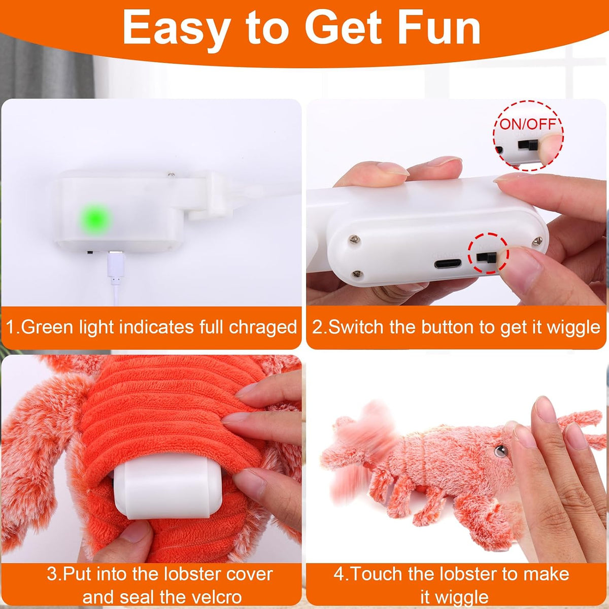 Mity rain Interactive Lobster Dog Toy – Essentials for Dogs - Lobster - image 4
