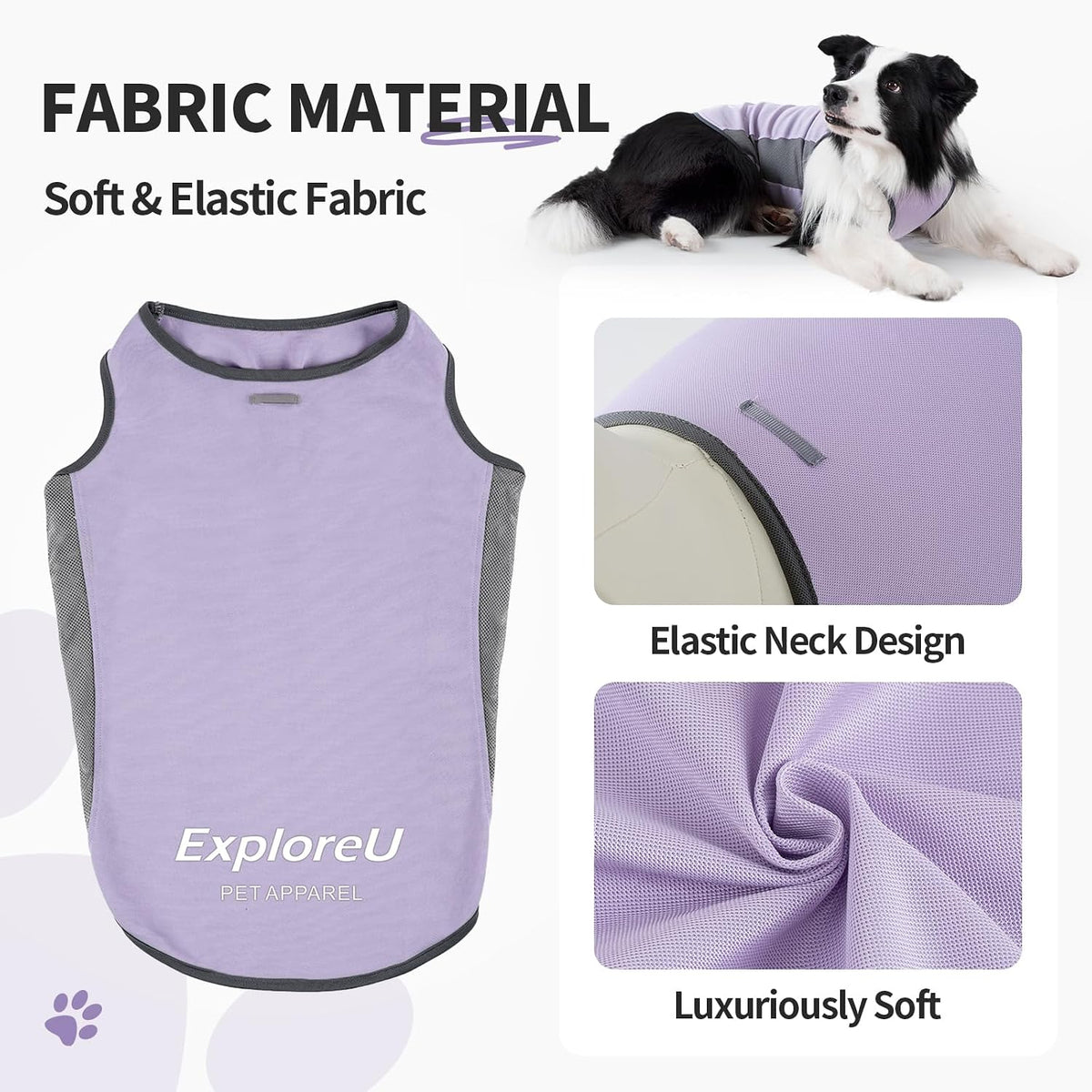 Dog Cooling Vest with Soft Stretchy Sun Protection, XL - Medium (24-35lbs) / Brier Rose+Lilac Ether - image 4