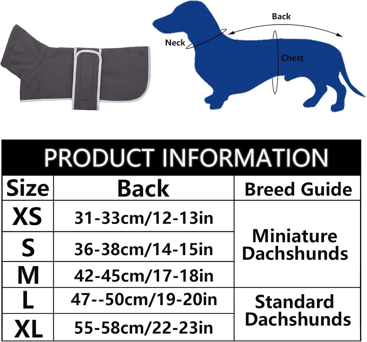 Dachshund Sweaters, Dachshund Coat Perfect Dog Winter Coat with Padded Fleece Lining - Small / Gray - image 4