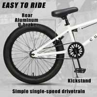 cubsala Crossea 18 20 Inch Kids Freestyle BMX Bike for 5-13 Years Old – Fun for Kids & Family - White & Black / 20 Inch / Without Pegs - image 3
