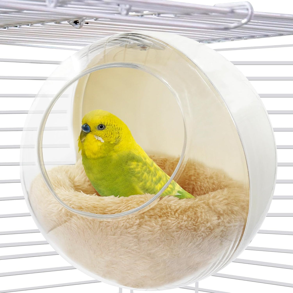 Bird Nest for Cage Bite-Resistant, Washable, Clear Observation - White / Clear