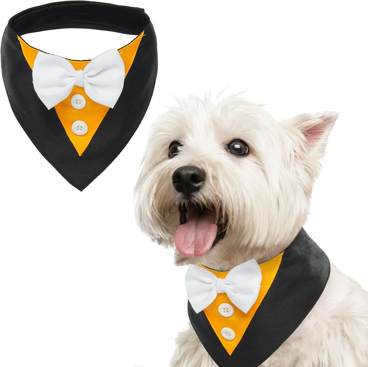 Dog Tuxedo for Small Dogs Valentines Bandana with Bowtie Wedding Tux – Essentials for Dogs - Thanksgiving / Small