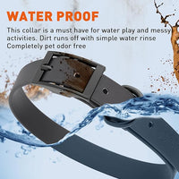 Dogline Biothane Waterproof Dog Collar Strong Coated Nylon Webbing with Black Hardware Odor- Proof for Easy Care Easy to Clean High Performance Fits Small Medium or Large Dogs, Black