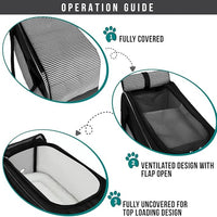 PetAmi Dog Purse Carrier for Small Dogs, Airline Approved Soft Sided Pet Carrier with Pockets, Ventilated Dog Carrying Bag for Puppy Cat, Dog Travel Supplies Bag, Sherpa Bed, Max 12 lbs, Stripe Black