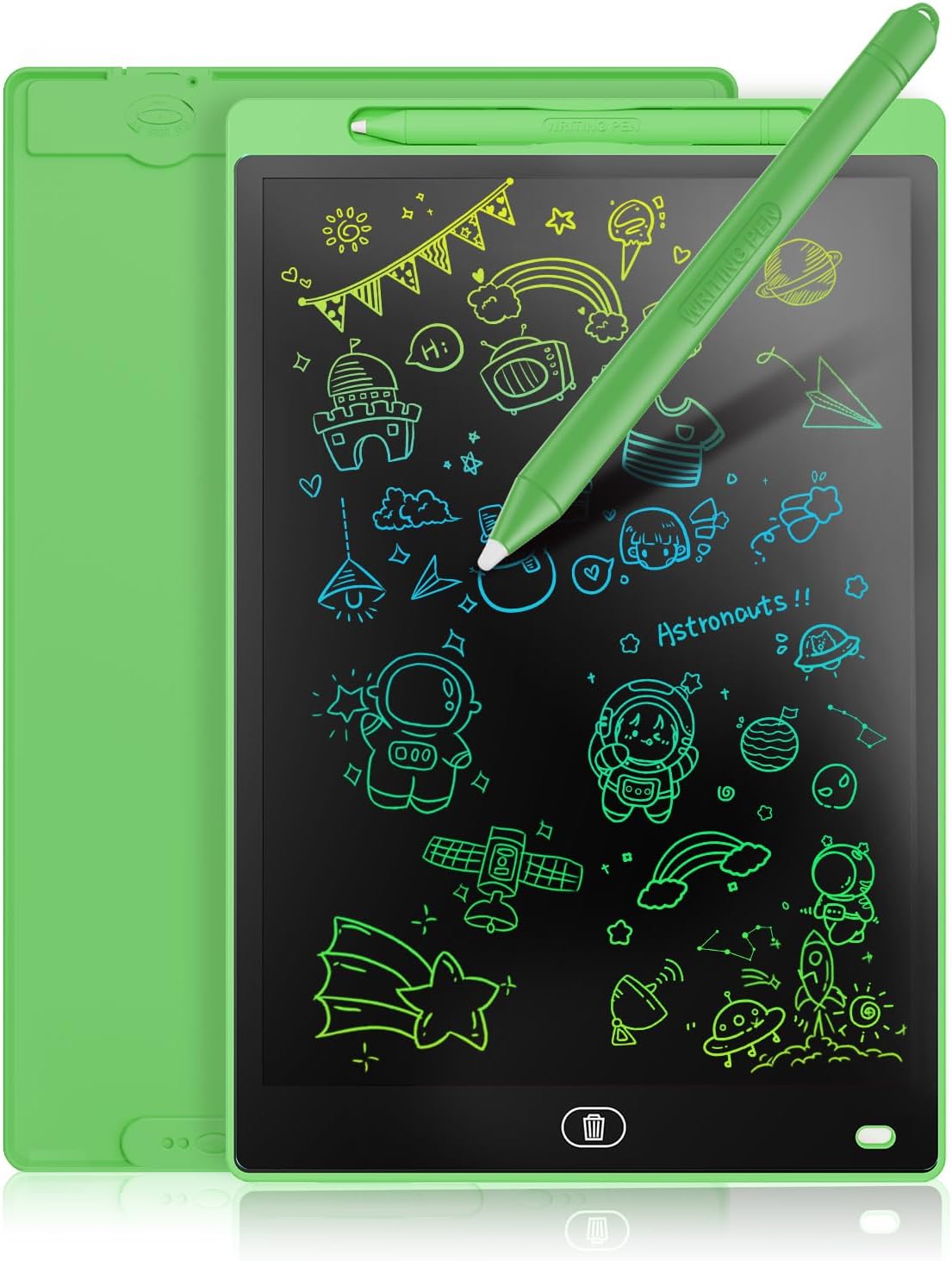 [2 Pack] Genialba LCD Writing Tablet 10-Inch Colorful Doodle Board - Green / 8.5 Inch / 1