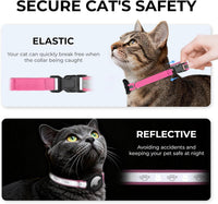 Reflective AirTag Cat Collar - Hot Pink / Breakaway(8.5"-12") - image 2