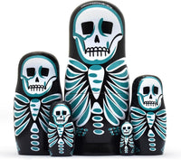 HYCLES Nesting Dolls Russian Matryoshka Wood Stacking Nested Set - ⑦ skeleton