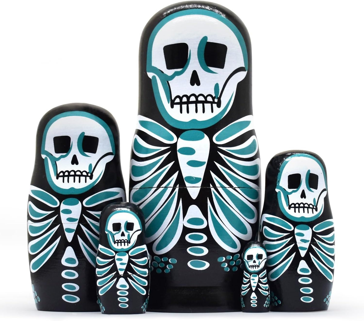 HYCLES Nesting Dolls Russian Matryoshka Wood Stacking Nested Set - ⑦ skeleton