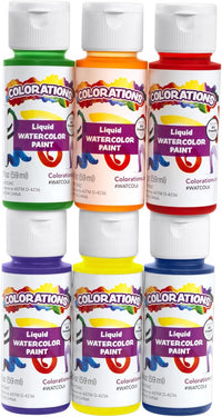 Colorations liquid watercolor paint set of six 2 oz bottles in classic colors