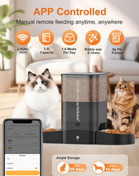 HoneyGuaridan Automatic Cat Feeder for 2 Cats - 3.5L WIFI - image 3