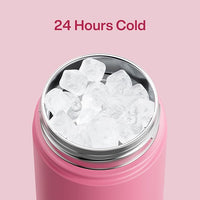 Insulated Water Bottle with Straw Stainless Steel Water Bottle, Leak-Proof, BPA-Free, Double Wall Vacuum Keeps Cold for 24 Hours for Sports, Travel, School (18 oz, Tulip)