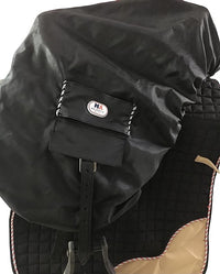 Majestic Ally Nylon Waterproof Fleece Lined Ride On English Saddle Cover-Multiple Color (Black)