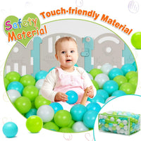 Vanland Ball Pit Balls, Plastic Playpen Balls for Babies Toddlers and Kids – Fun for Kids & Family - White+Cyan+Lightgreen / 100 Balls - image 2