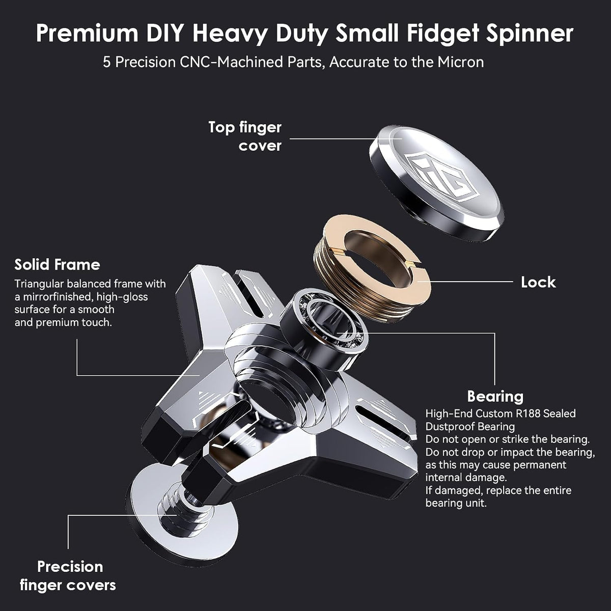 INNÔPlus Fidget Spinner for Adults - Stainless Steel - image 2