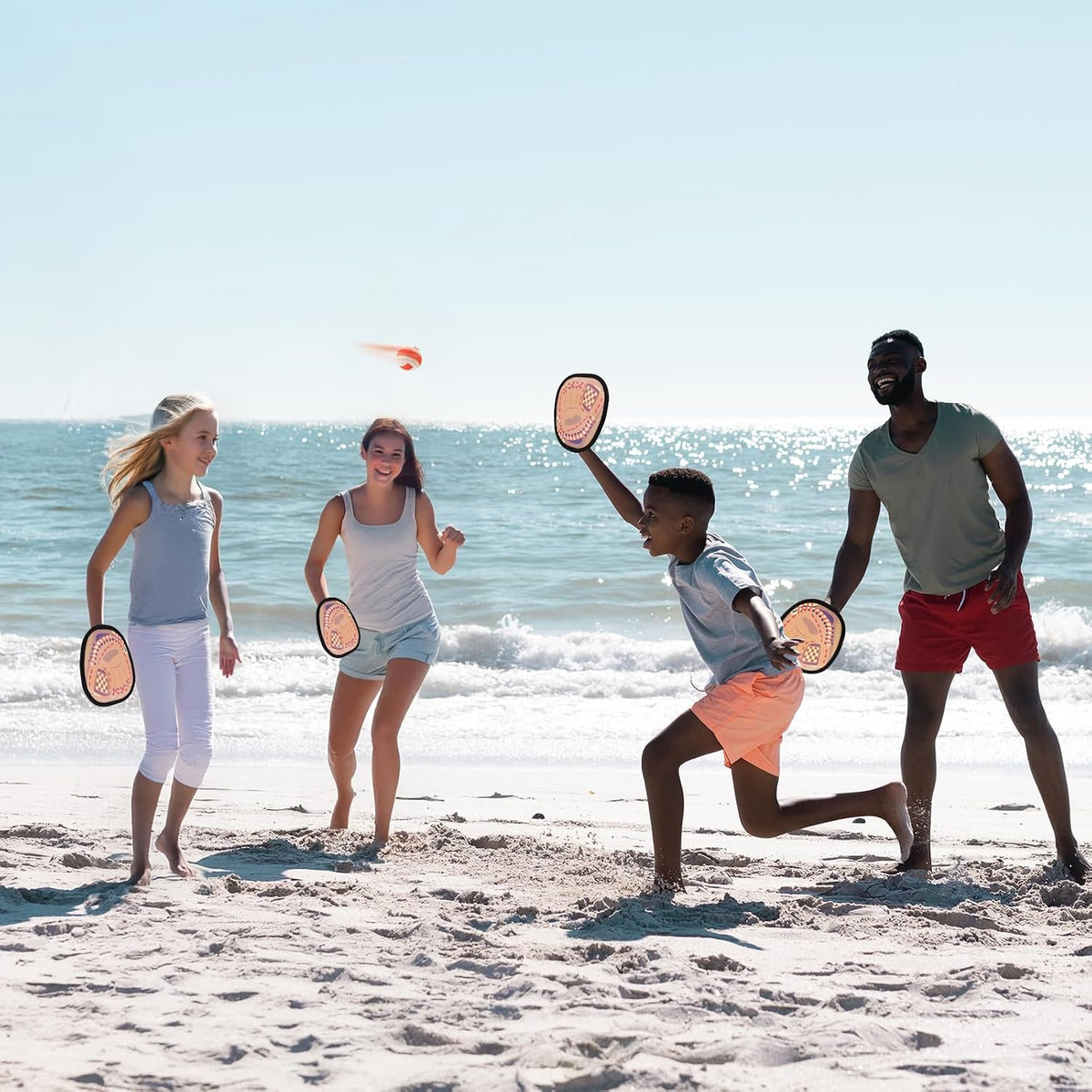 Toss and Catch Game with Soft Balls & Sticky Baseball Gloves - Brown / 2 paddles 2 balls - image 3