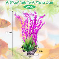 Aquarium Plastic Plants Extra Large Aquarium Plant 20.4-inch Tall - E*2 Pcs / 15.7 in - image 2