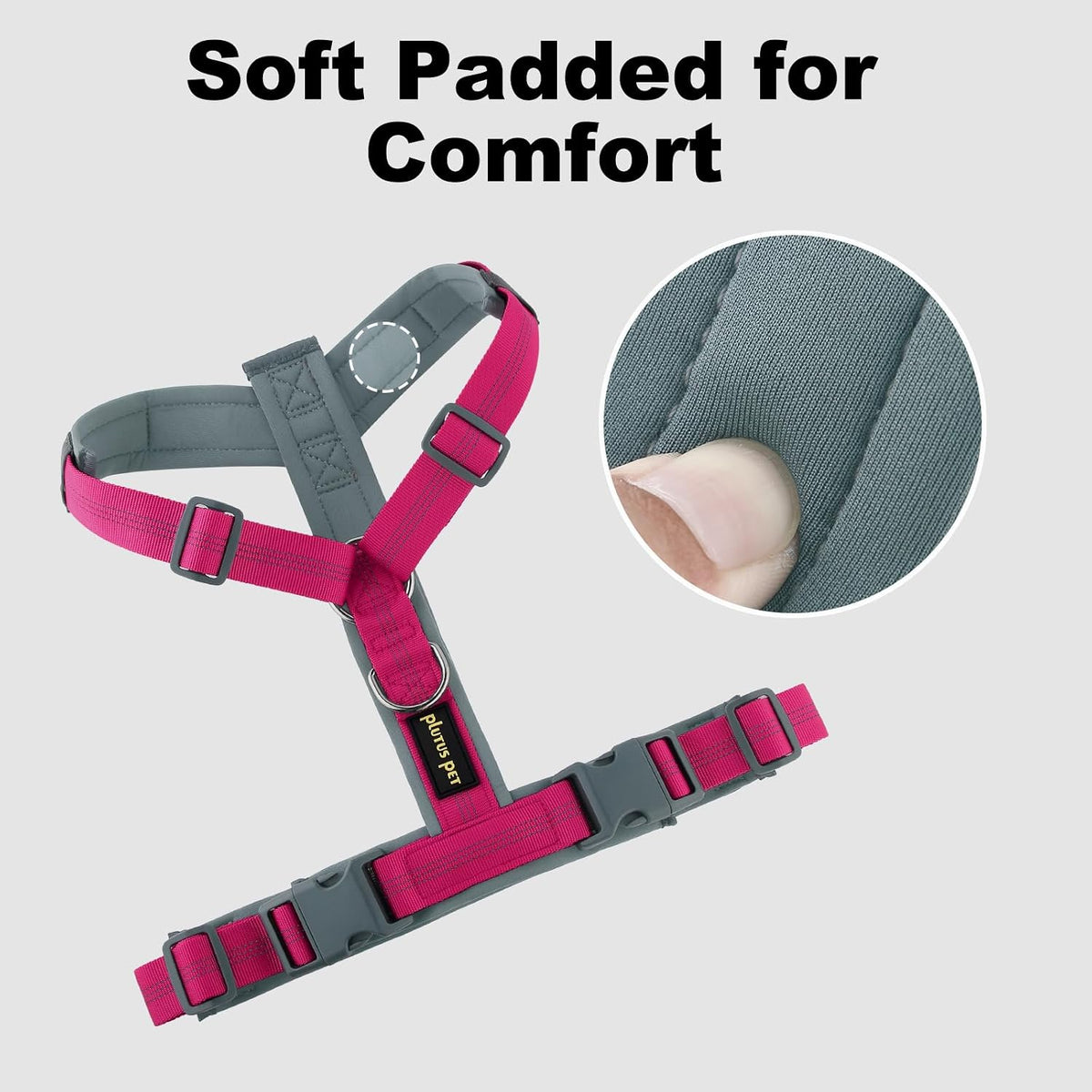 Plutus Pet No Pull Dog Harness - M / Hot Pink - image 3