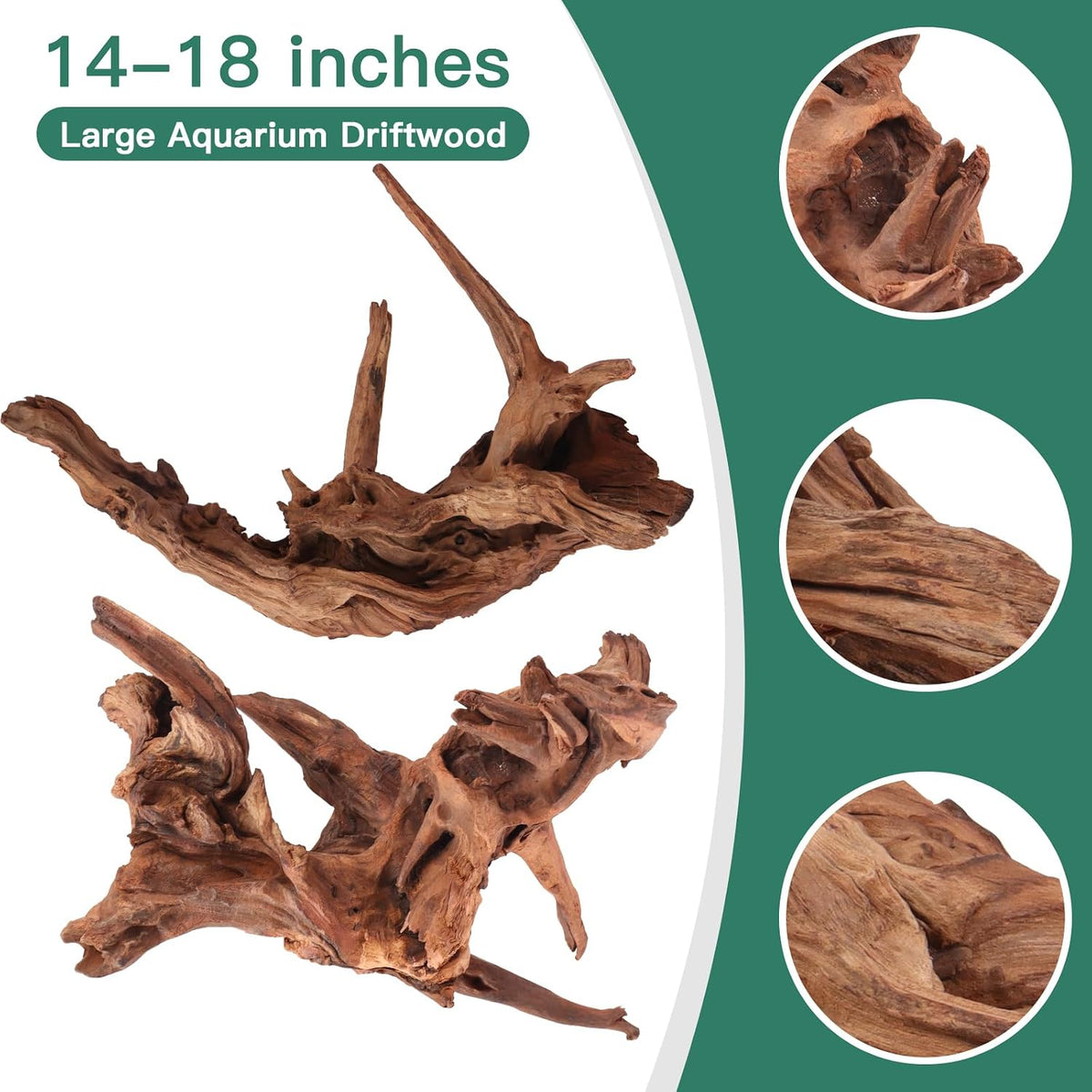 Driftwood for Aquarium, 2 Pieces 14-18 Inches Large Natural Drift Wood Fish Tank Assorted Branch - image 2