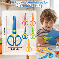 LovesTown 5 Pack Toddler Safety Scissors, Blunt Tip - image 2
