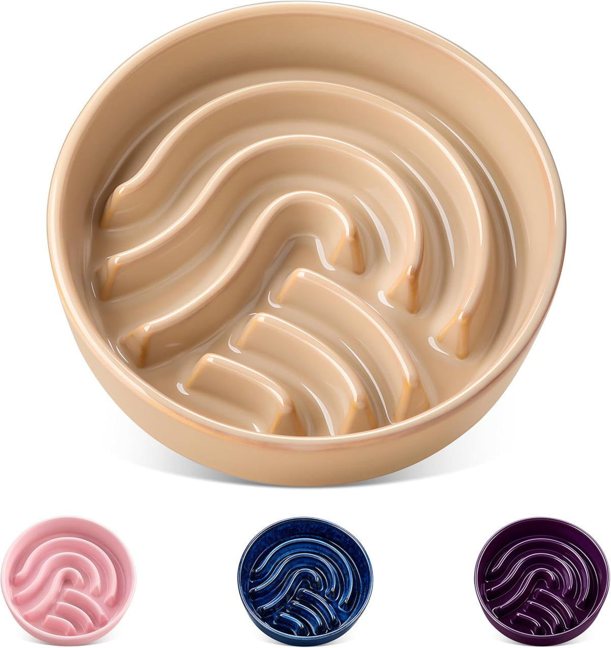 vancasso Slow Feeder Dog Bowl - Brown / 0.6 Cups
