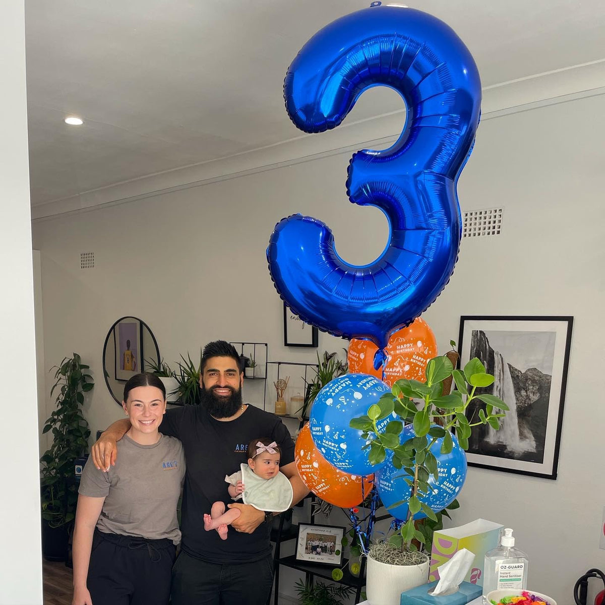 Blue Number 3 Balloon 40 Inch, 3 Balloon Number - Metallic Blue / Number 13 - image 2
