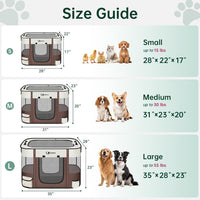 Siedihit 31" Dog Playpen, Cat Puppy Pen - Medium / Brown - image 2