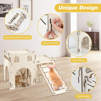 Large Wooden Bunny Hideout - 2 House and 1 Ladder - image 3