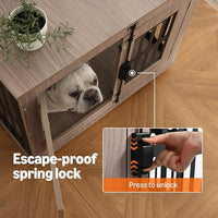 Amazon Basics Heavy Duty Dog Crate Furniture for Small Dogs, Wooden Decorative Dog Kennel Cage Indoor with Safety Lock, 32.5" L x 25.6" W x 21.9" H
