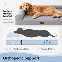 WESTERN HOME Orthopedic Dog Bed Washable Couch for Large Senior Dog - Grey / 50" x 36" x 7.5" - image 2